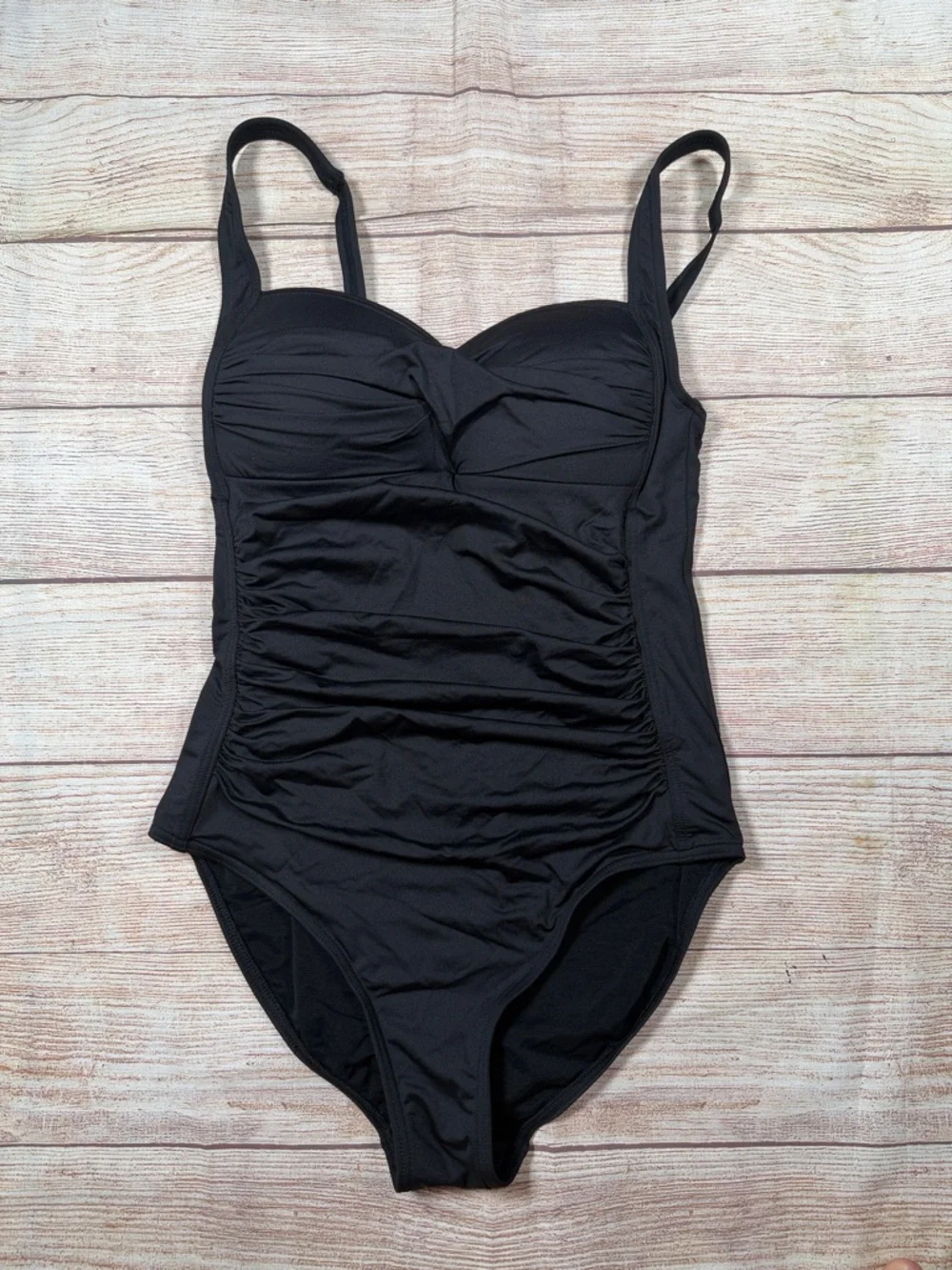 Sea Level Classic Black One-Piece Swimsuit with Shirred Front‎